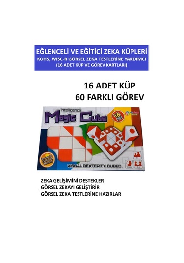 Görsel Eğitici Dikkat Zeka Ve Akıl Küpleri Kohs, Wisc-r Vb. Görsel Zeka Testlerine Yardımcı