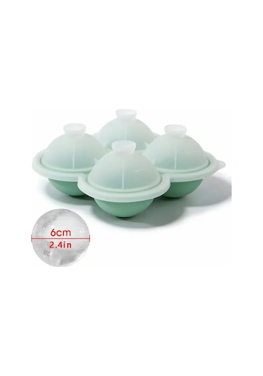 1 Adet Büyük Silikon Buz Küpü Tepsileri - Kolay Serbest Bırakma, Yeşil