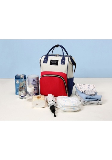 Mumya Çantası Büyük Kapasiteli Çok Fonksiyonlu Sırt Çantası Su Geçirmez Biberon Bezi Çantası Açık Mavi