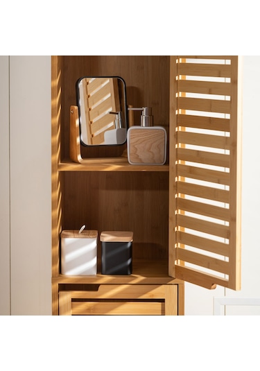 Mudo Home Boho Bambu Büyüteçli Ayna Beyaz 16x5,8x21,8 696123