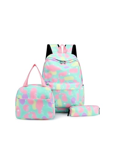 Üç Parçalı Öğrenci Okul Çantası Sırt Çantası 5ypyk7 Beyaz - Yeşil