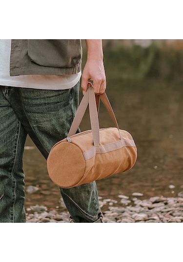 Pazly Kamp Çadırı Çivisi Ve Malzemeleri İçin Taşınabilir Kumaş Çanta - Kahverengi Kahverengi