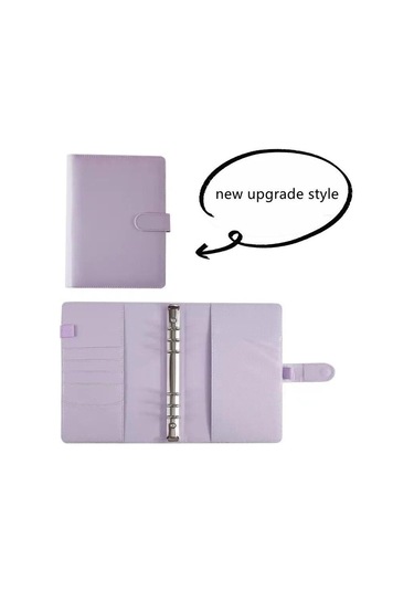 Mor A5 Pu Deri Şeker Renk Bağlayıcı Fotoğraf Kartları Sevimli Gevşek Yapraklı Idol Kpop Albümü Fotoğraf Depolama Kitap Dergisi Kapağı Okul Kırtasiye