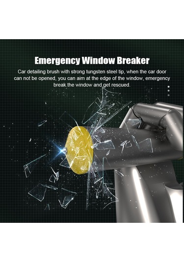 Jeehugo Araç Pencere Kırıcı Ve Temizleme Fırçası - Klima Vantili, Tuşlar, Lastikler İçin - 3'lü Araç Gereci - Koyu Yeşil