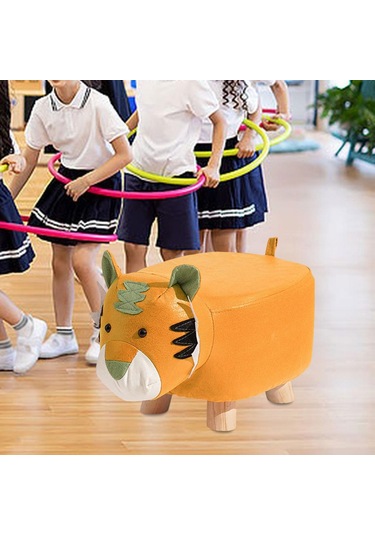 Suntek Magideal Ahşap Osmanlı Tabure Oturma Odası Yaratıcı Turuncu