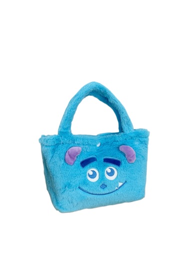 Shaggy Monster Peluş Çanta El Tipi Kare Çanta Mavi