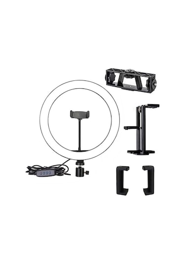 Zore M-2603 10" Işıklı Telefon Tutucu Ring Light + 210 CM Tripod