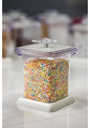 Akrilik Beyaz 12 Li Baharat Kavanozu & Baharatlık & Baharatlık Seti 200 ML ( CAM DEĞİLDİR) Beyaz