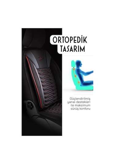 Panda Paris Serisi Pike Kumaş Oto Koltuk Kılıfı - Tam Set