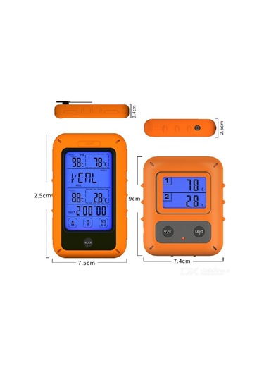 Çift Problu Kablosuz Alarmlı Fırın ve Barbekü Termometre Thr311