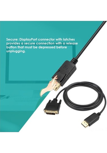 Fortunelane 1.8m Siyah Dp-dvı Hdmı Kablo, 1080p Full Hd, Kolay Bağlantı, Ekran/proje İçin