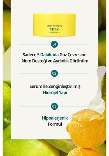 Goodal Yeşil Mandalina Özlü, Aydınlatıcı Göz Altı Maskesi Green Tangerine Vita C Eye Gel Patch