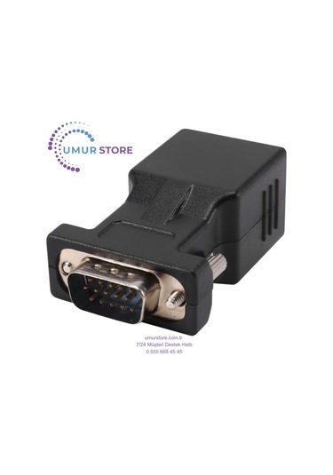 Vga Genişletici Erkek - Lan Cat5 Cat6 Rj45 Ağ Kablosu Adaptörü