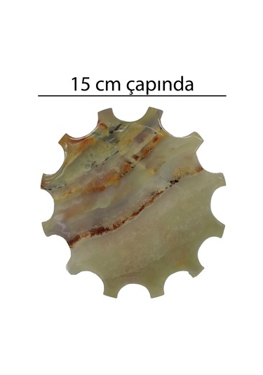 Oniks Doğal Taş Teslim Taşı - 15 Cm Çapında El Yapımı Özel Tasarı