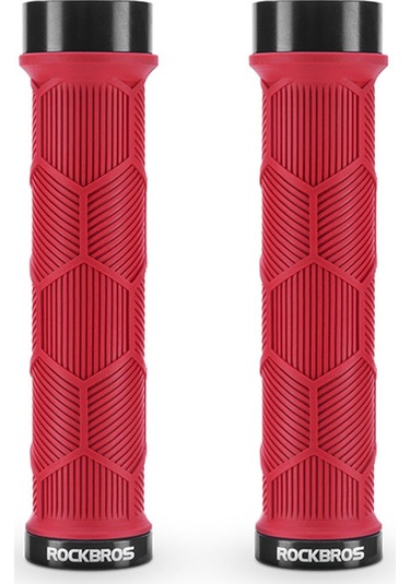 Rockbros 2023-14a 1 Çift Yansıtıcı Uç Tapalı Gidon Sapları Bisiklet Kolu Kapağı - Kırmızı
