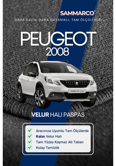 Peugeot 2008 2017 Halı Paspas Velur Paspas Kumaş Paspas Oto Paspas