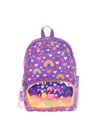 Kaukko Kids Üç Gözlü Kız Çocuk Okul Sırt Çantası Flamingo Nakışlı Ve Baskılı - L5226 Pembe - Mor