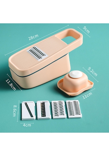 Suntek Manuel Sebze Doğrayıcı 4'ü 1 Arada Drenaj Turuncu Turuncu Diğer