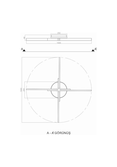 Tra32025A Eco Ø100 Cm Led Avize Plafonyer Plus