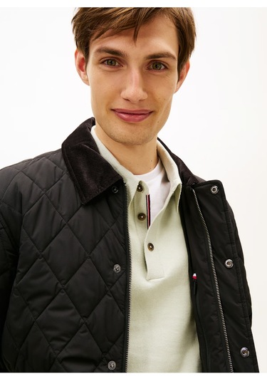 Tommy Hilfiger Dıamond Quılted Jacket Erkek Siyah Mont - Mw0mw41768