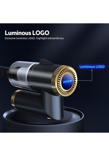 Fortunelane Q8 9000pa Güçlü Emişli Süpürgesi, Katlanabilir Led Işıklı, Ev & Araç Kullanımı