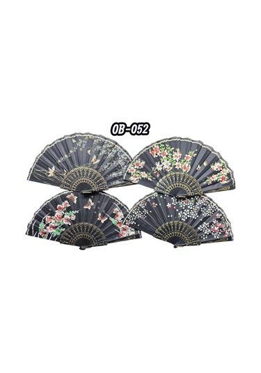 Plastik Kumaş Yelpaze 12'li Karışık Ob-052