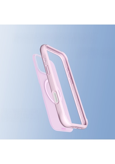 İphone 16 Pro Uyumlu Kılıf M-safe Şarj Özellikli Youngkit Macaroon Serisi Kapak Pembe