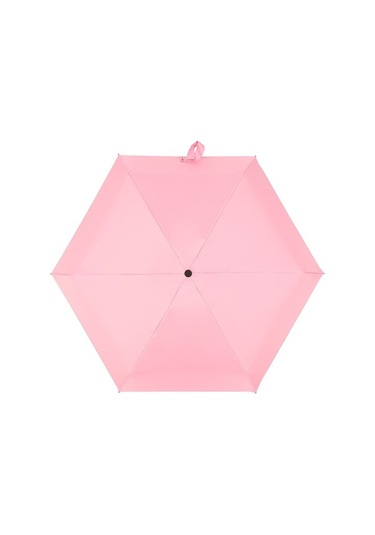 Novahub 6 Kollu Katlanır Uv Koruma Şemsiye - Pembe, Su Geçirmez, Taşınabilir, Seyahat İçin İdeal
