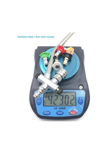 Geeksen Stainless Steel 1/4 Hızlı Bağlantı, İki Fonksiyonlu Köpük + Su Yıkama Torna Ucu, 7 Renk Seçenekli Pa Köpük Flaske Aksesuarı