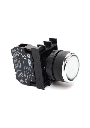 Emas B100db ,kontak-1a Beyaz Yaylı M22 Buton