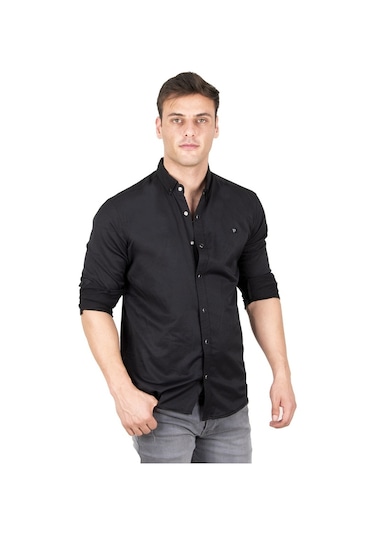 Deepsea Erkek Siyah Çıt Çıt Düğmeli Kot Gömlek 2300413 Siyah