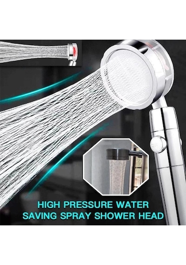 Kırmızı Duş Başlığı Su Tasarruflu Akış 360 Derece Dönen Küçük Fan İle Abs Yağmur Yüksek Basınçlı Püskürtme Memesi Banyo Aksesuarları Lm With Filter Kırmızı