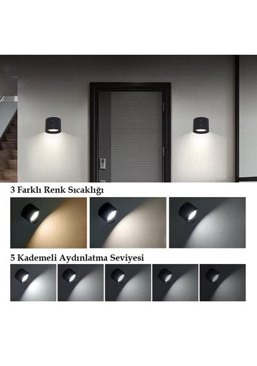 Ledx Al-sk-bd80a Çift Yönlü Kumandalı Duvar Aplik Çalışma Lambası 3000k-4000k-6500k Beyaz