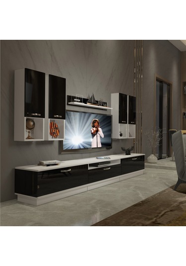 Decoraktiv Trendstyle 8da Mdf Tv Ünitesi Tv Sehpası Beyaz - Siyah
