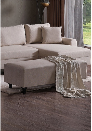 Kagu Corner Flavia Köşe Takımı Puflu Krem