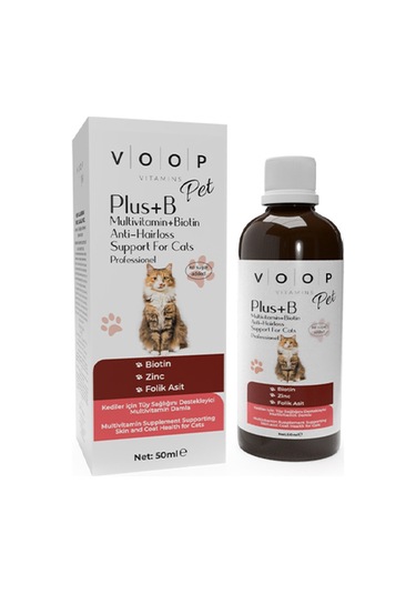 Voop Pet Plus +b For Cats Tüy Dökülmesi Engelleyici 50 ML