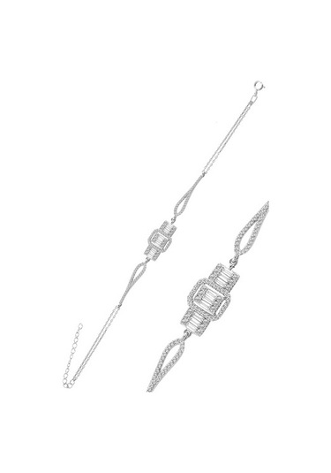 Gümüş Rodyumlu Baget Taşlı Dörtlü Set (535071419)