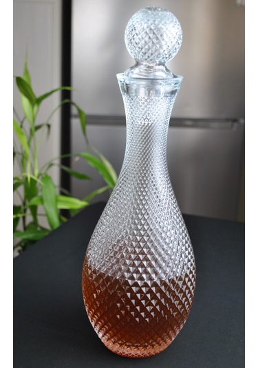 El Yapımı Cam Kapaklı Sürahi 1 Litre Şerbetlik Karaf