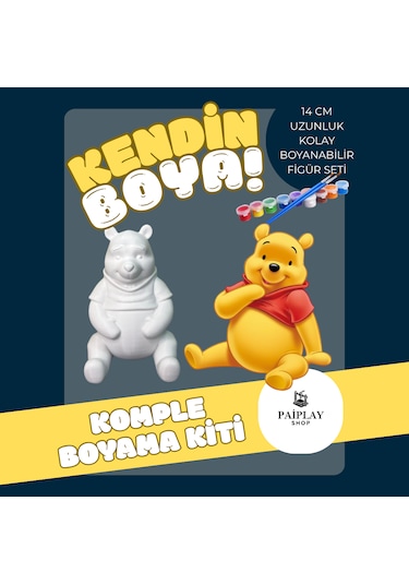 Winnie The Pooh Ayı Winny - Boyama Seti Ve Ayı Winny Figürü
