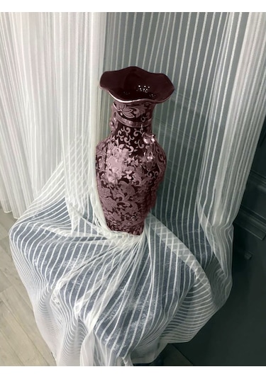 Evdepo Home Kullanıma Hazır Kalın Çizgili Tül Perde