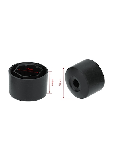 Suofeng 17mm Yıldız Delikli Lastik Vida Toz Koruma Kapağı 20 Adet + 1 Araç, Vw, Audi, Skoda Uyumlu Plastik Malzeme