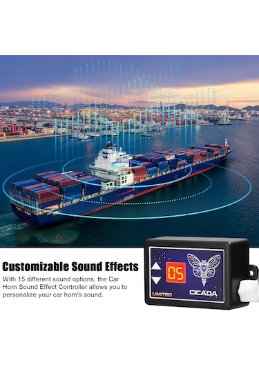 Leezsing 15 Ses Efektli Dijital Gösterge Araç Kornası Kontrol Cihazı - 12-24v Uyumlu