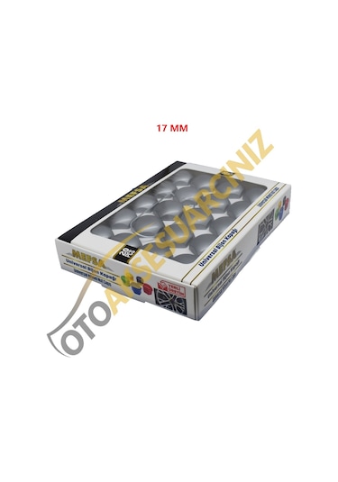 A Kalite Mefsa Bijon Kapağı Düz 17 Mm Gri 20 Li Set