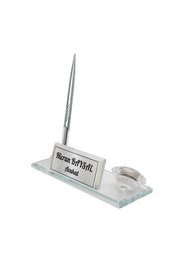 Sentez Kristal Masa İsimliği Zarif Ofis Hediyesi İsimlik