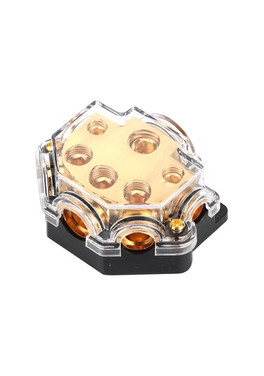 Yunboo Oto Bot Kapalı Korumalı 5 Yollu Güç Dağıtım Kutusu - Alüminyum Alyazı, 0/4ga Giriş, 2/4/8ga Çıkış, Ses Sistemi Koruma