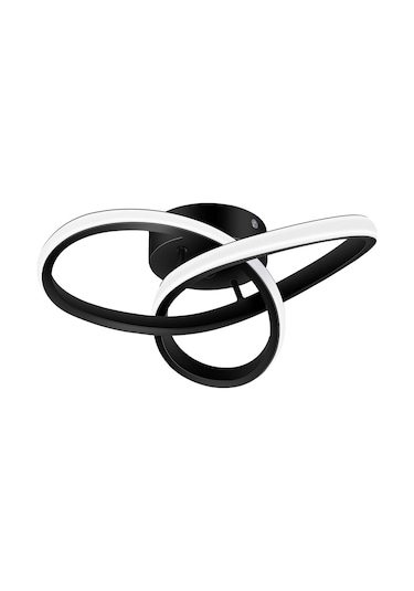 Neoglint Led Tavan Işık Koridor Işıkları Kavisli Tasarım Tavan Lambaları Yatak Odası İçin 3 Renkli Işık Siyah