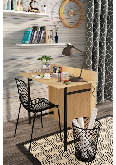 Frezya Katlanır Portatif Çalışma Masası Safir Meşe