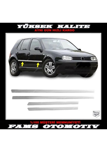 Vw Golf 4 Krom Yan Kapı Çıtası 4 Kapı 1998-2004 P.çelik