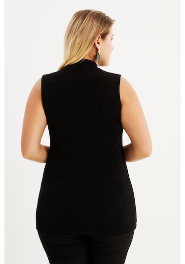 Myline Yaka Detay Buzzy Bluz-Siyah