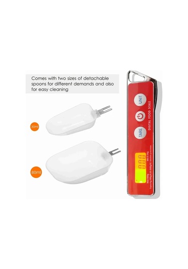 Oldfriend Red 500g 0 1g Dijital Ölçek Kaşığı Hafif Mutfak Tartısı Çay Kahve Baharat Kırmızı